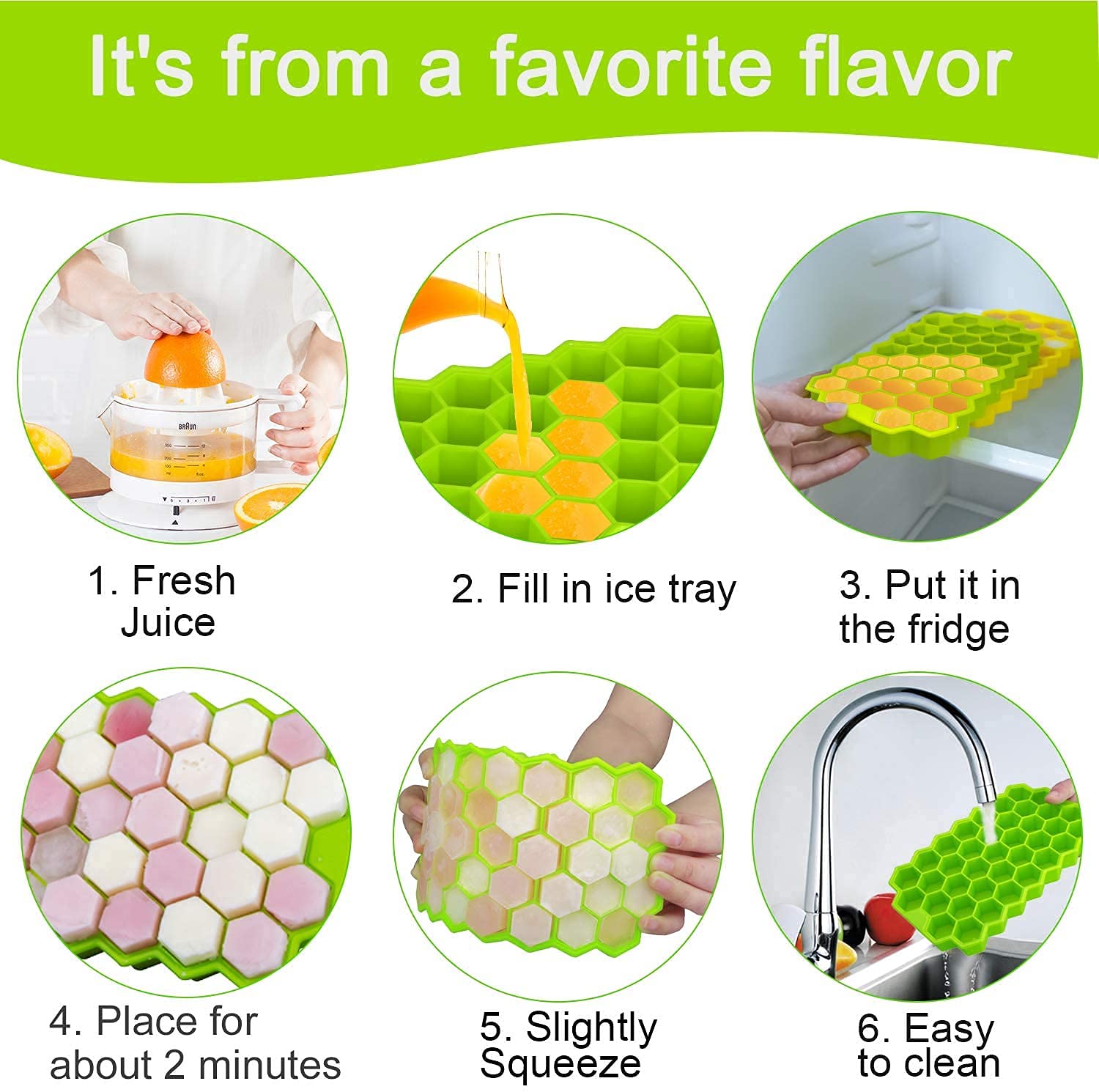 Premium Silicone Honeycomb Ice Cube Tray - 37 Cavity Reusable Freezer Mold for Cocktails, Chilled Drinks & Chocolate Making | Flexible BPA-Free Ice Cube Maker for Home Bars, Parties & Baking (Multi-Color)