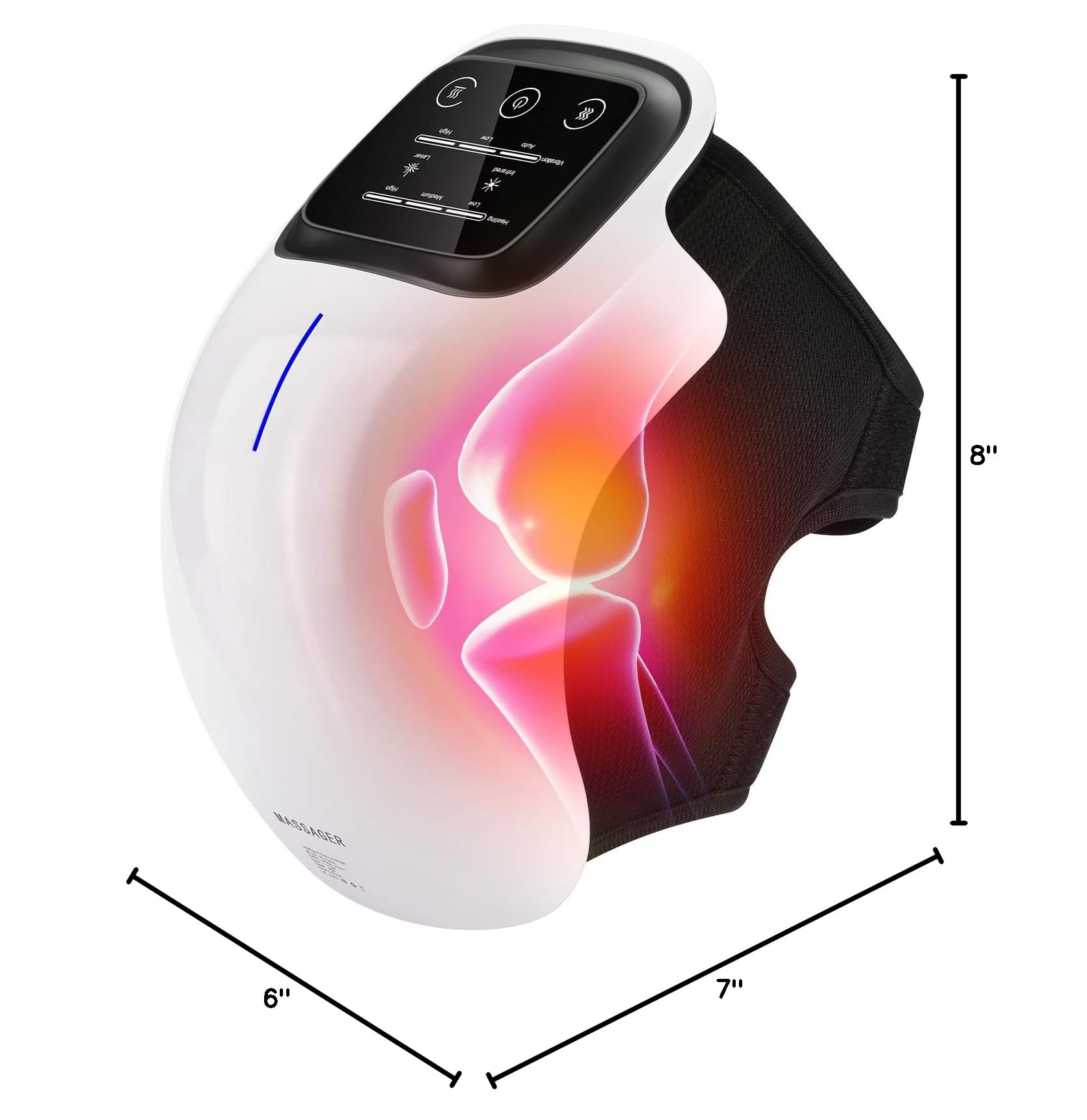 FORTHiQ 3-in-1 Cordless Knee Massager with Heat Therapy, Red Light Therapy & Vibration Massage - 2024 Smart Knee Pain Relief for Arthritis, Joint Pain - FSA/HSA Eligible - Perfect Gift for Seniors, Parents & Grandparents - Use at Home, Office or While Traveling