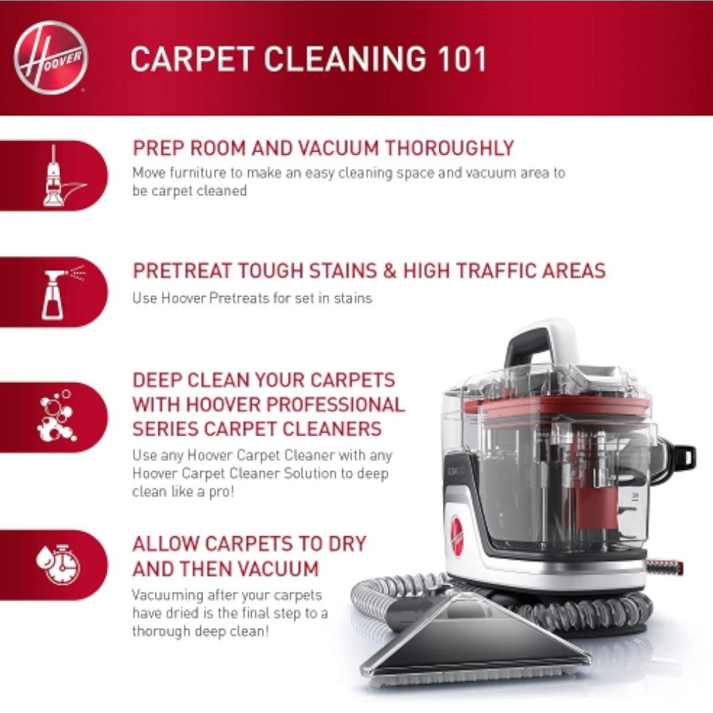 HOOVER FH14042VCD Cleanslate Spotless Pet Portable Carpet & Upholstery Cleaner - Refurbished with Home Essentials Warranty | Perfect for Pet Stains, Carpet Spots & Furniture Cleaning