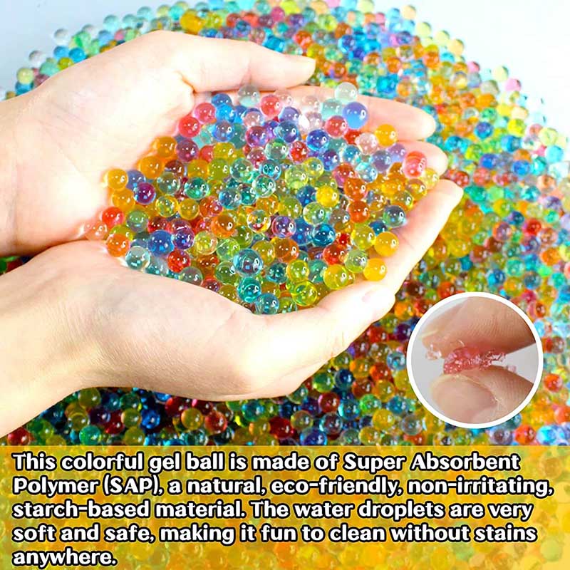 7-8mm 80,000pcs Biodegradable Gel Water Beads for Splatter Ball Guns - Non-Toxic Eco-Friendly Ammo for Outdoor Team Games & Backyard Fun