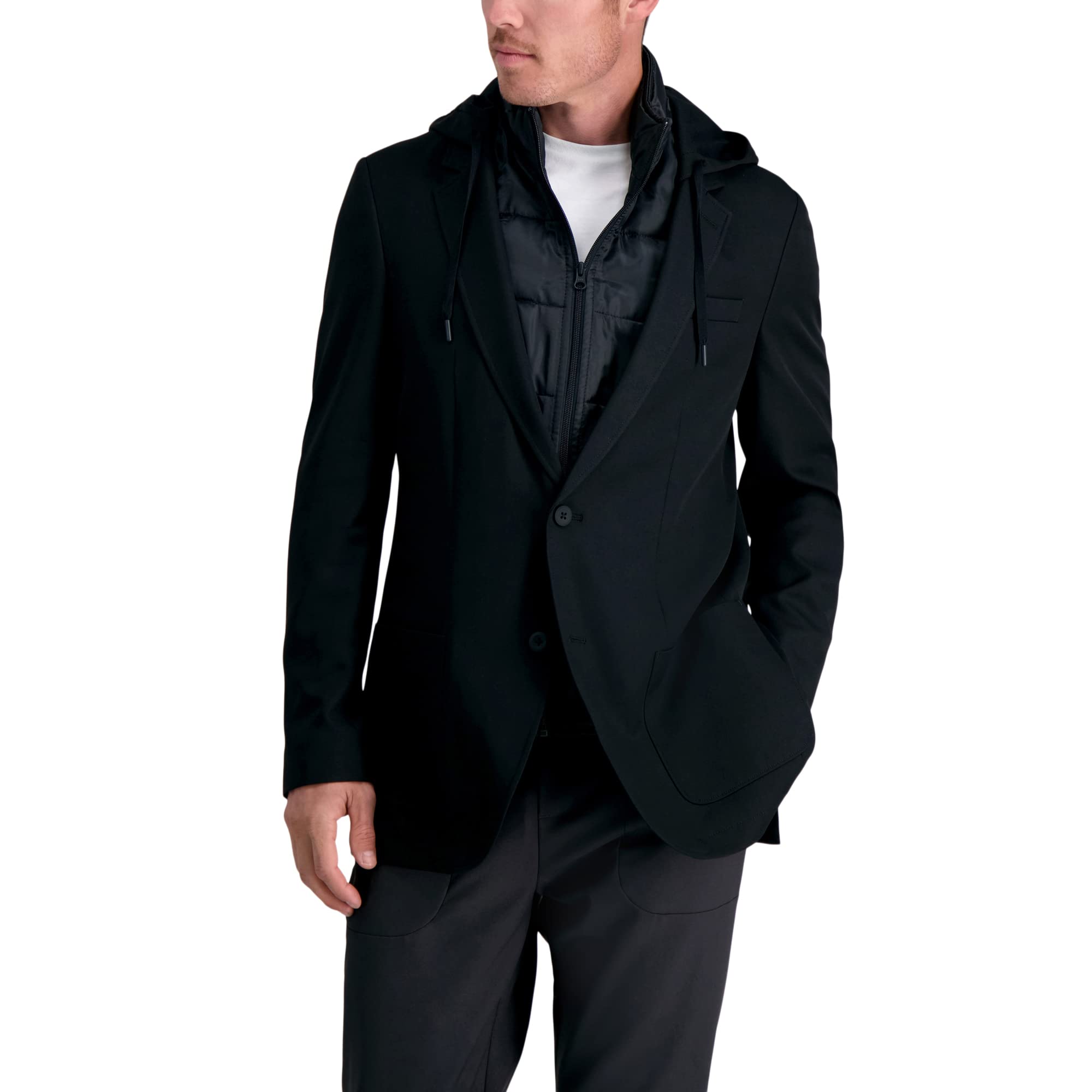 Haggar Men's Slim Fit Commuter Blazer - Lightweight Stretch Travel Sport Coat for Business Casual & Office Wear - Perfect for Commuting, Work & Formal Occasions