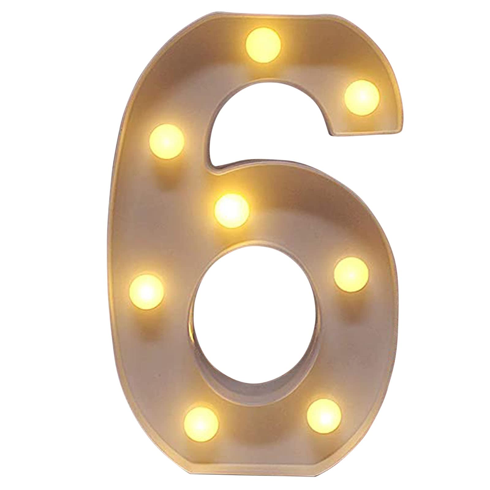 Warm White LED Marquee Number Lights - Battery Operated Night Light for Wedding, Birthday, Christmas Decor | Home Bar & Party Decoration | Clement Attlee Inspired Design