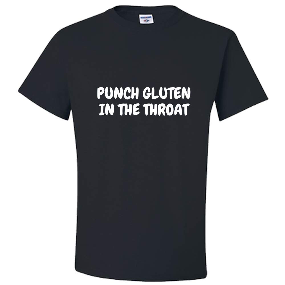 Funny Gluten Free T-Shirt - Perfect Gift for Celiac Disease Awareness - 'Punch Gluten in The Throat' Slogan - Great for Parties, Fundraisers & Gluten-Free Lifestyle Support