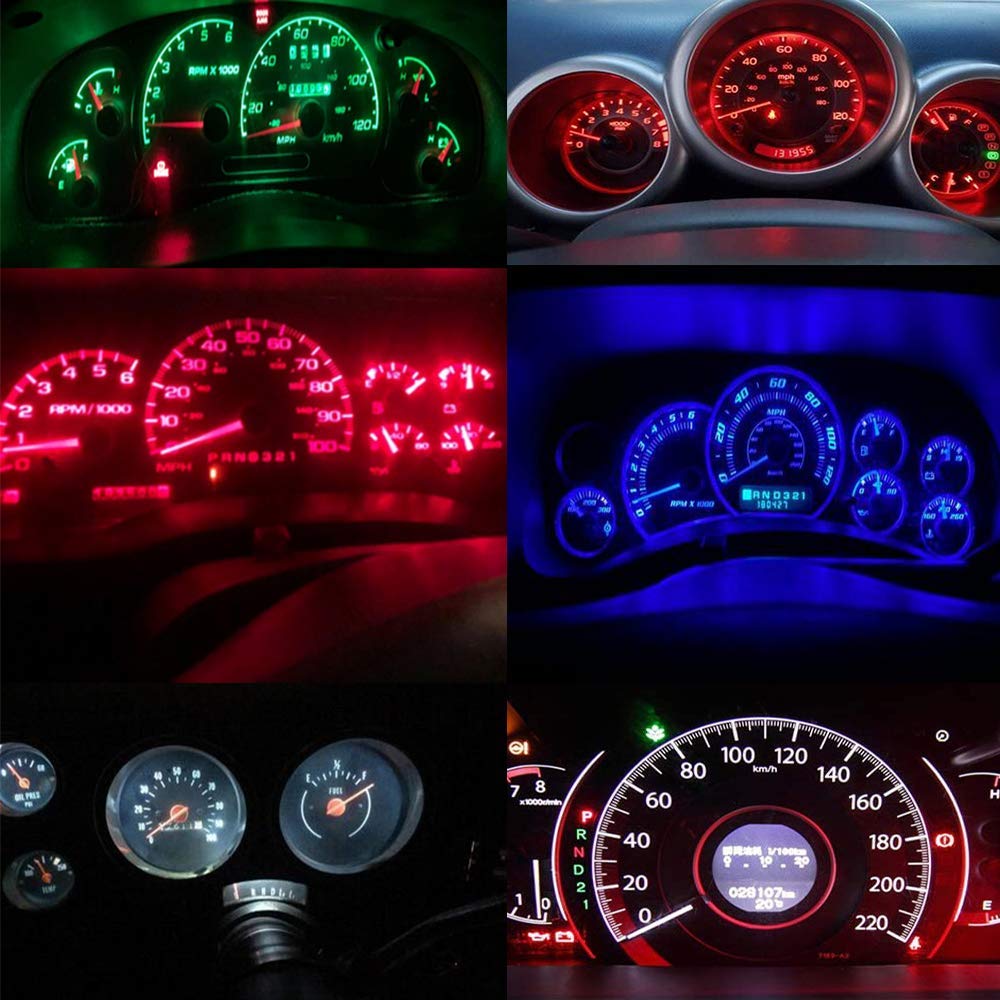 BlyilyB Blue LED Bulb T5 2721 37 74 Wedge & T10 194 168 PC194 PC195 PC161 PC158 with Twist Lock Socket - Perfect for Dashboard Cluster Lights, Interior Car Lighting, and Instrument Panel Replacement
