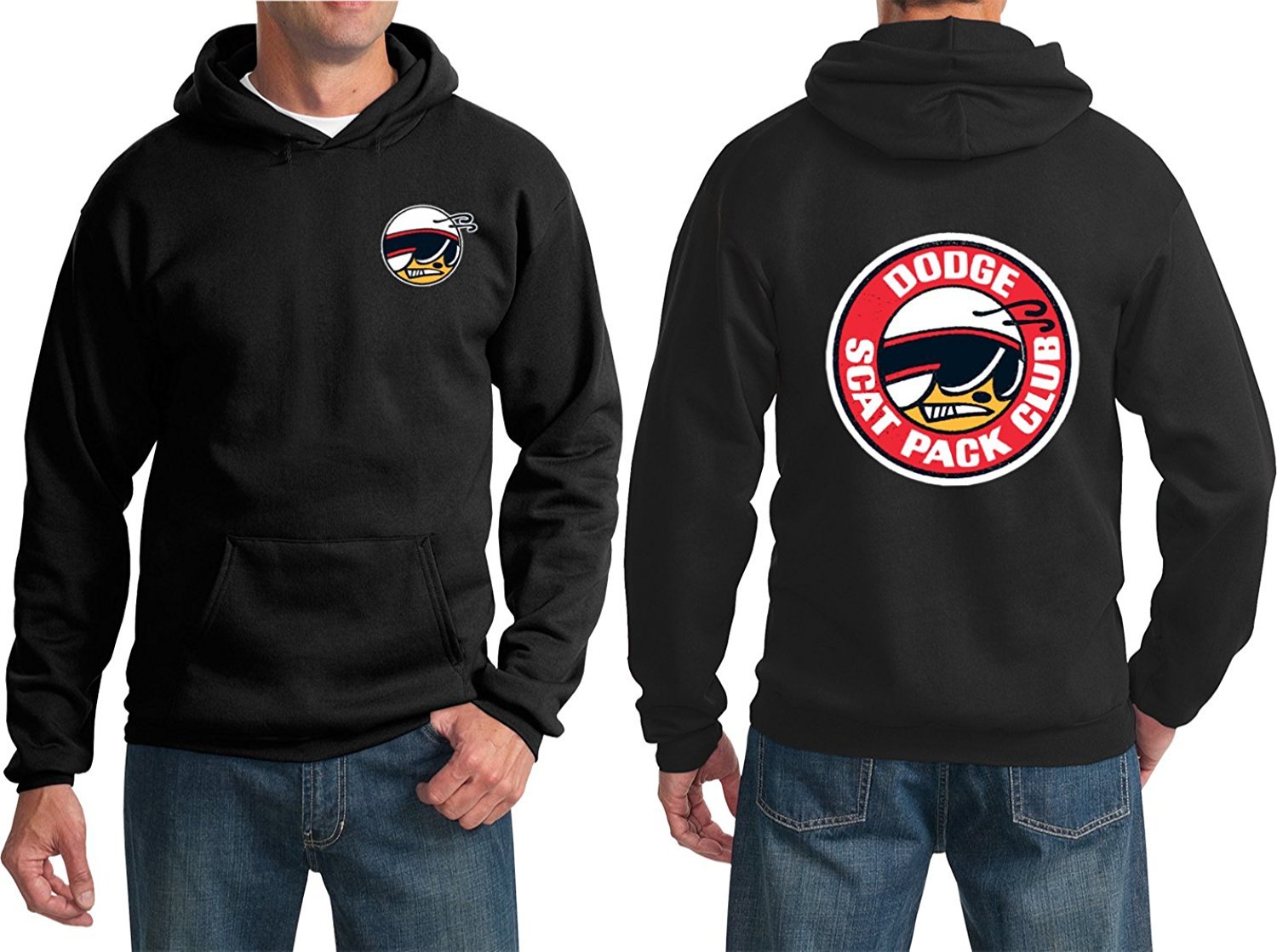Dodge Scat Pack Club Hoodie - Super Bee Charger RT Car Sweatshirt for Men & Women (Front & Back Print) - Perfect for Car Enthusiasts, Dodge Fans & Racing Events