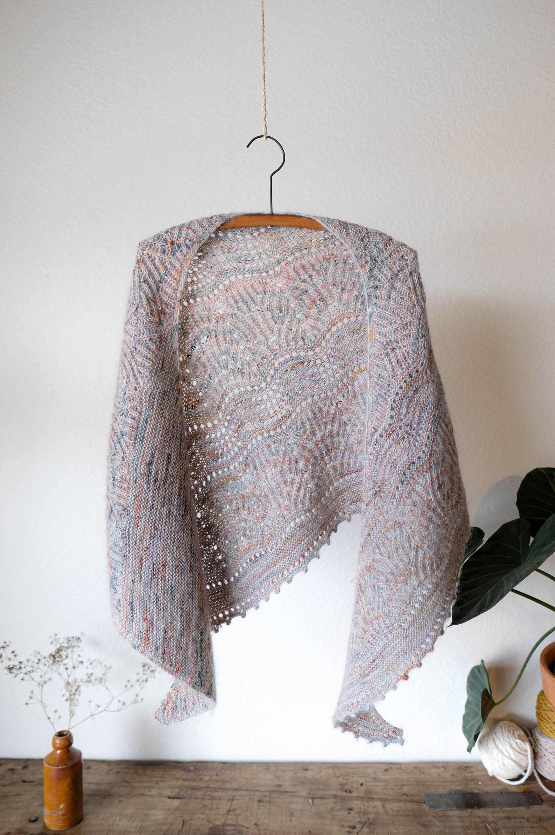 AVFKW x La Bien Aimée x Nadia Crétin Léchenne Wind of Change Shawl Bundle - Handmade Wool Knit Wrap for Women - Perfect for Fall Fashion & Cozy Evenings