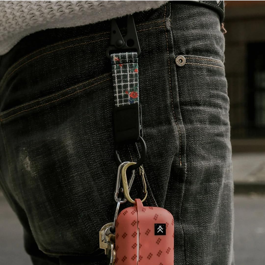 Durable Thread Wallets Keychain Hook with Belt Clip - Compact Slim Design for Keys, ID Cards & Cash - Perfect for Travel, Gym & Everyday Carry