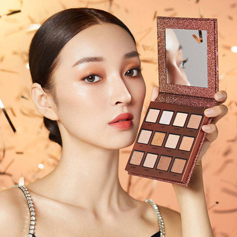 Febble Fantasy Carnival 12 Color Eyeshadow Palette - Highly Pigmented, Long Lasting Makeup for Party, Halloween & Cosplay - Vegan & Cruelty Free
