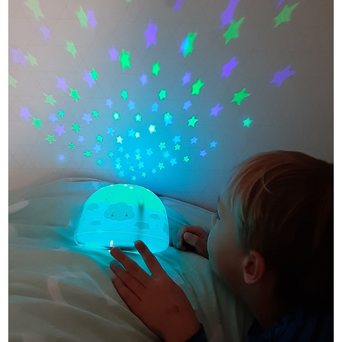 A Little Lovely Company Star Projector Light - Galaxy & Cloud Night Light for Kids Room, Nursery Decor | Perfect for Bedtime Stories & Relaxing Atmosphere
