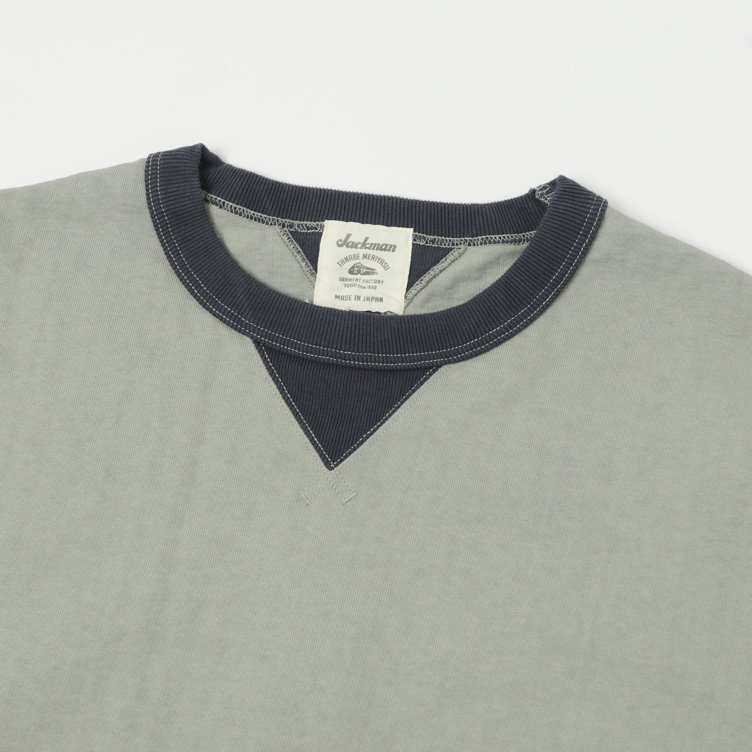 Jackman Dotsume Rib Long Sleeve T-Shirt for Men - Dry Sage & Grey - Casual Wear, Street Style, Everyday Comfort