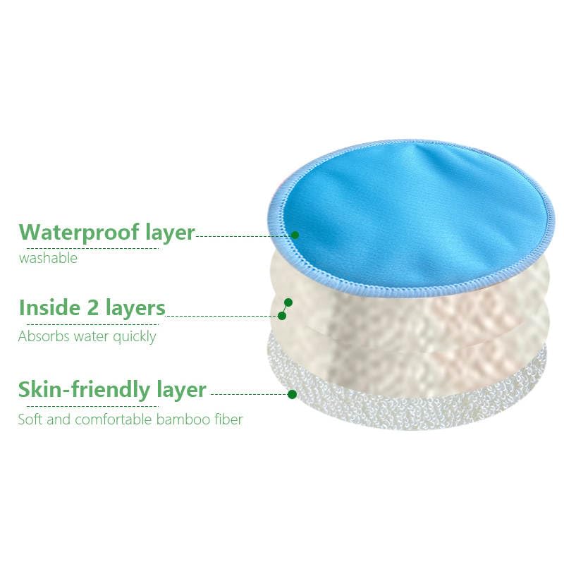 Alimos Organic Bamboo Nursing Pads - 14 Pack Reusable Washable Breastfeeding Pads | Ultra-Absorbent 4-Layer Protection | Leak Proof Nursing Essentials for Comfort & Discretion | Perfect for Daily Use, Travel & Work