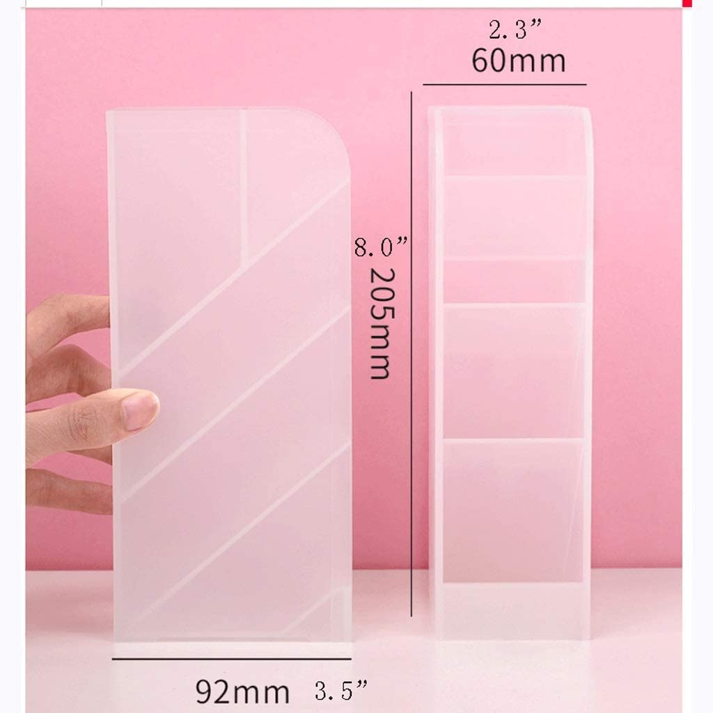 4-Compartment Plastic Inclined Pen Holder - Desk Organizer for Pencils, Pens & Office Supplies | Perfect for Office, School & Home Workspace Organization (Multiple Colors Available)