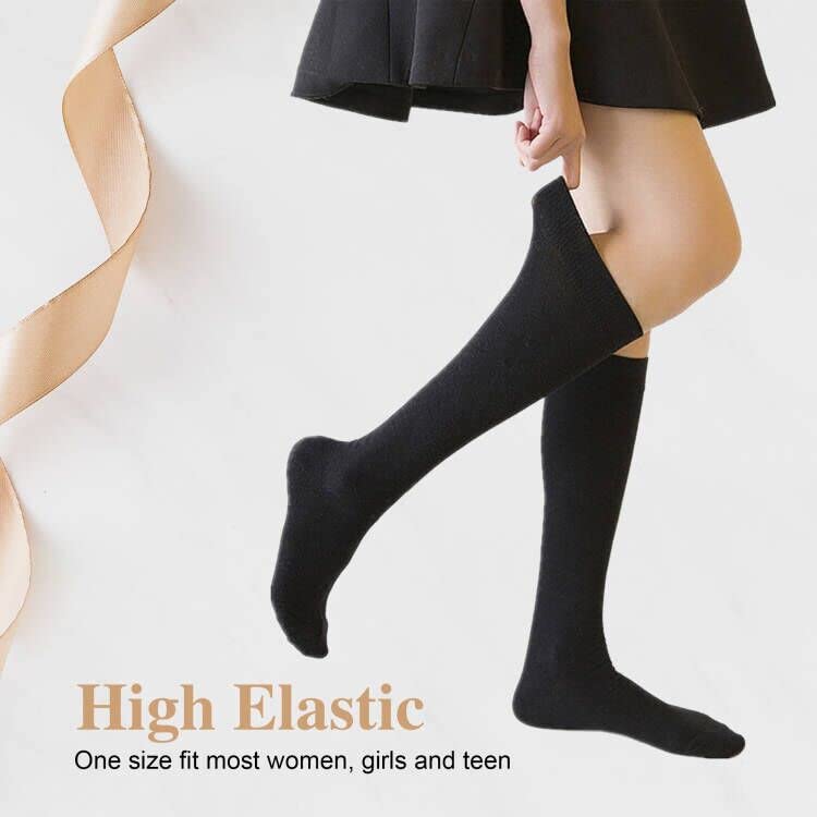 DOOVID Women's Knee High Socks - Elastic Athletic Tube Socks with Thin Stripes for Running, Yoga & Casual Wear | Comfortable & Breathable Stockings for Everyday Use