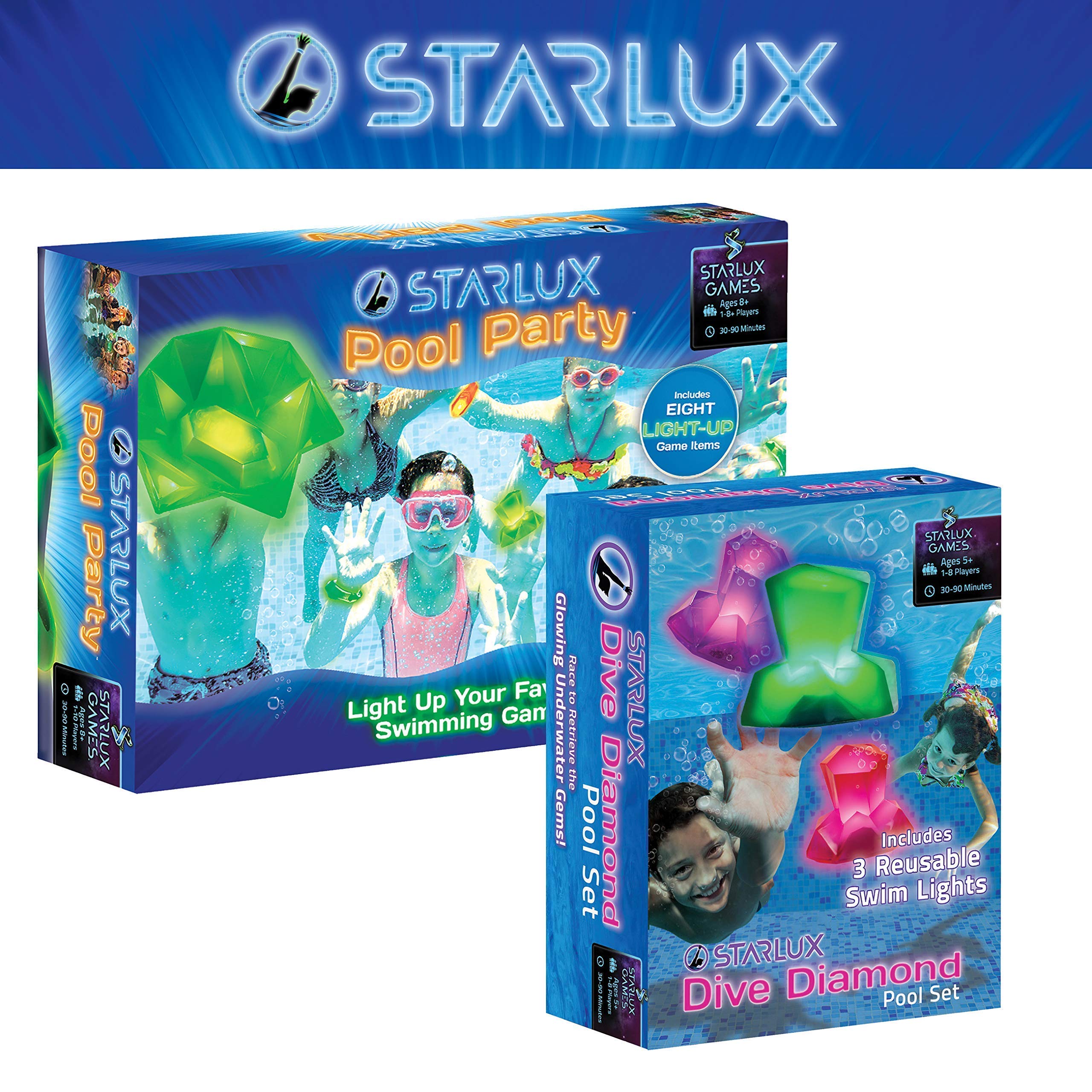 Starlux Games Ultimate Pool Party Set - 5 Vibrant Colors & 10 Fun Game Options for Outdoor Summer Parties, Family Gatherings & Backyard Fun