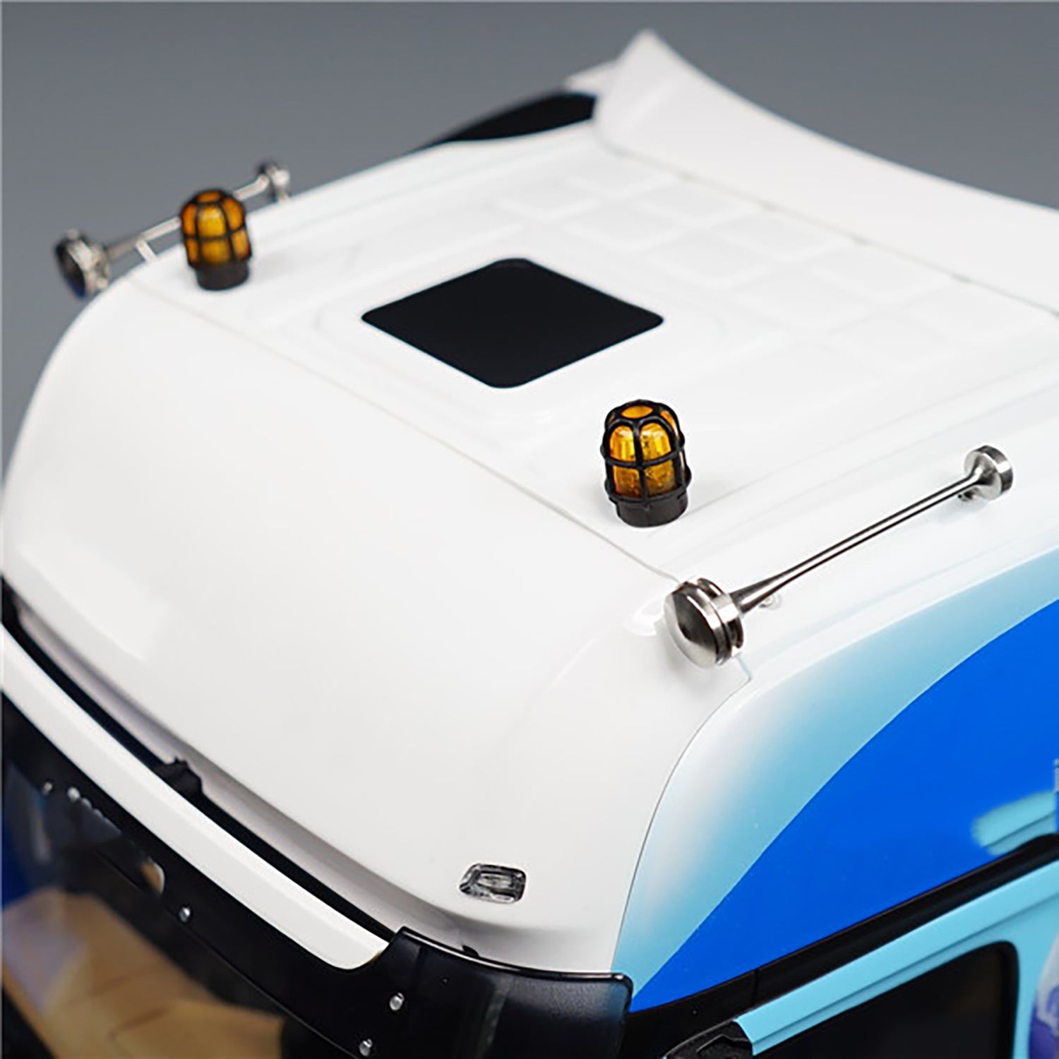 1/14 Tamiya RC Tractor Truck LED Light Box Roof Marker Lamp - DIY Warning Light for RC Vehicles | Front Face Spoiler & Doll Light for Enhanced Visibility in Night Racing