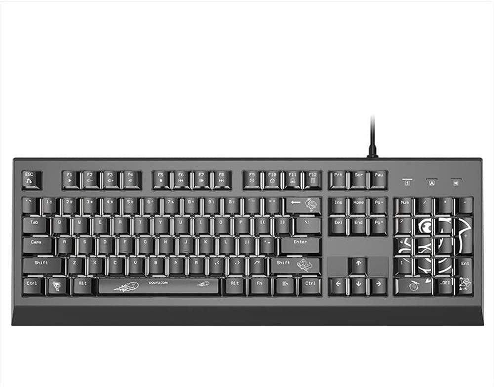 CGNY Blue Switch Mechanical Keyboard - 104 Key NKRO USB Gaming Keyboard with Orange Blue Switches for PC Gamers & Typists | Perfect for Competitive Gaming & Office Work (Black Switch, Orange)