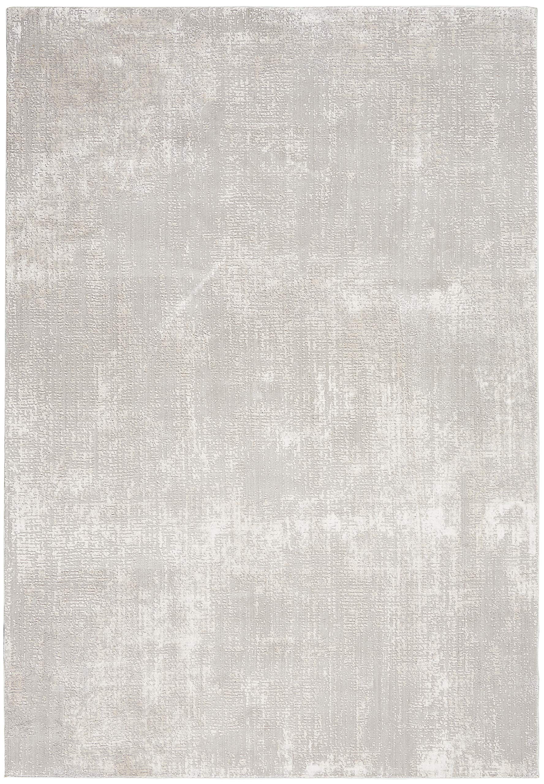 Nourison Sleek Textures Modern Ivory/Grey 5'3