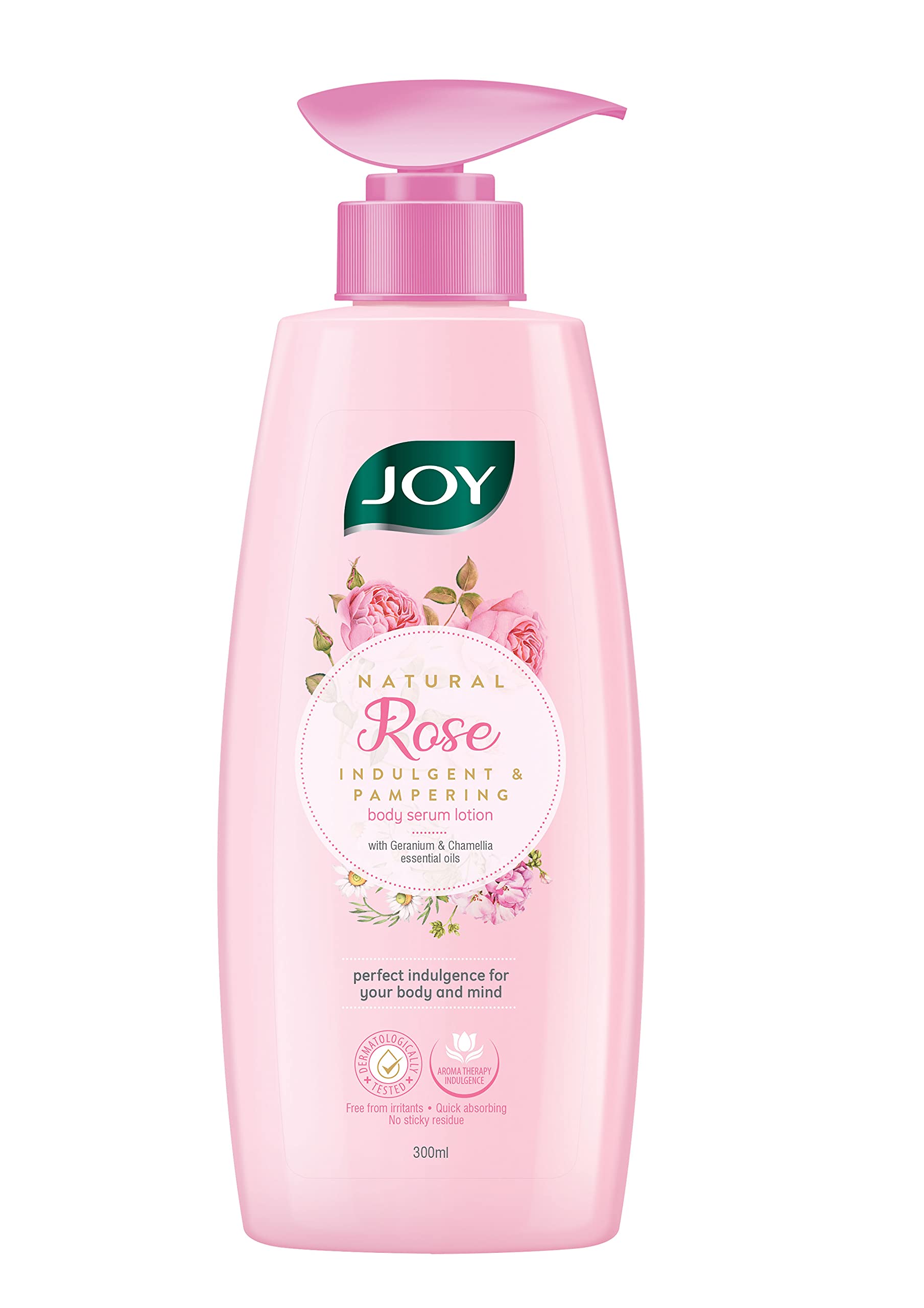 Joy Body Serum Lotion (10.1 fl oz) - Moisturizing & Hydrating Skin Care with Rose Extract, Geranium & Chamellia Essential Oils | Fast Absorbing, Non-Sticky Formula for Dry, Sensitive Skin | Perfect for Daily Use, After Shower & Nighttime Skincare Routine