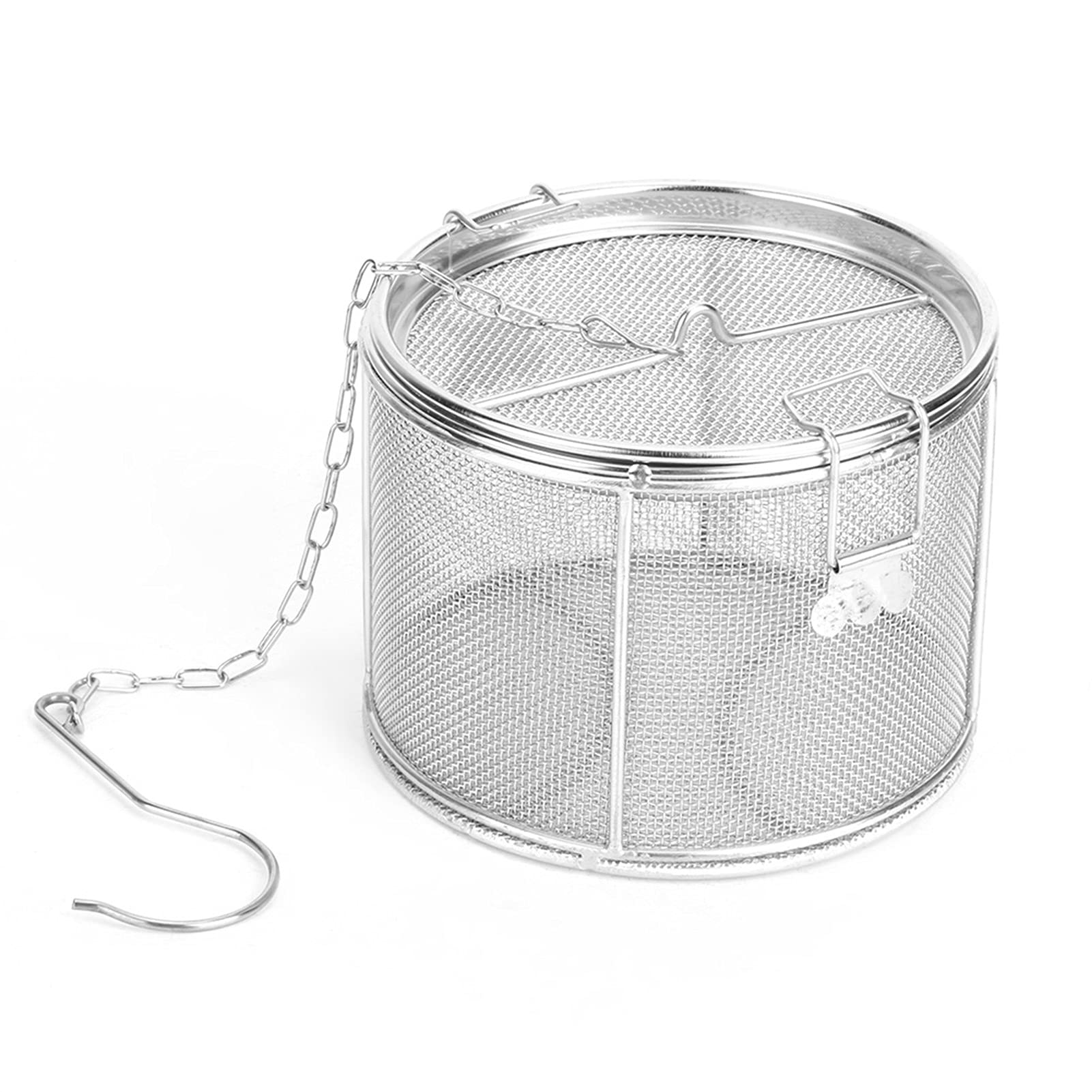 Premium Stainless Steel Tea Infuser with Chain Hook - Fine Mesh Tea Ball Strainer for Loose Leaf Tea, Spices & Seasonings (14 x 10cm) - Ideal for Brewing Tea, Filtering Soup & Cooking Herbs