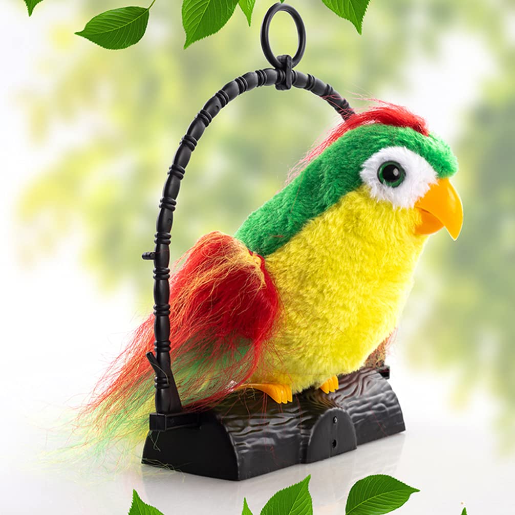 Electric Talking Parrot Toy - Repeats What You Say, Multifunctional Plush Parrot with Recording Feature for Kids & Adults - Perfect for Bedroom Decor, Party Entertainment & Interactive Play (Battery Not Included)