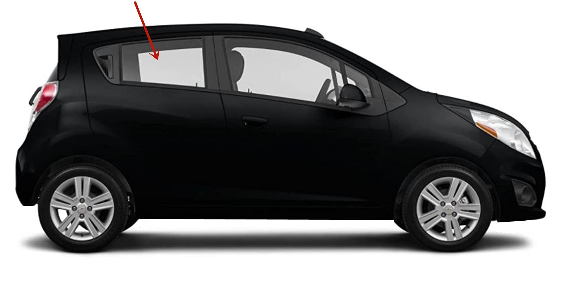 2013-2015 Chevrolet Spark Passenger Right Side Rear Door Window Glass Replacement - Perfect for DIY Auto Repair & Window Damage Fixes