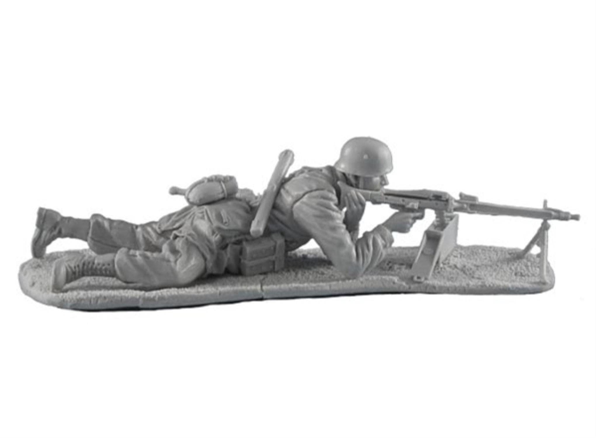 1/35 Scale WWII German Fallschirmjager MG42 Machine Gunner Team Resin Model Kit - Unassembled & Unpainted Military Figure for Collectors & Hobbyists - Perfect for Historical Dioramas, Wargaming & Display