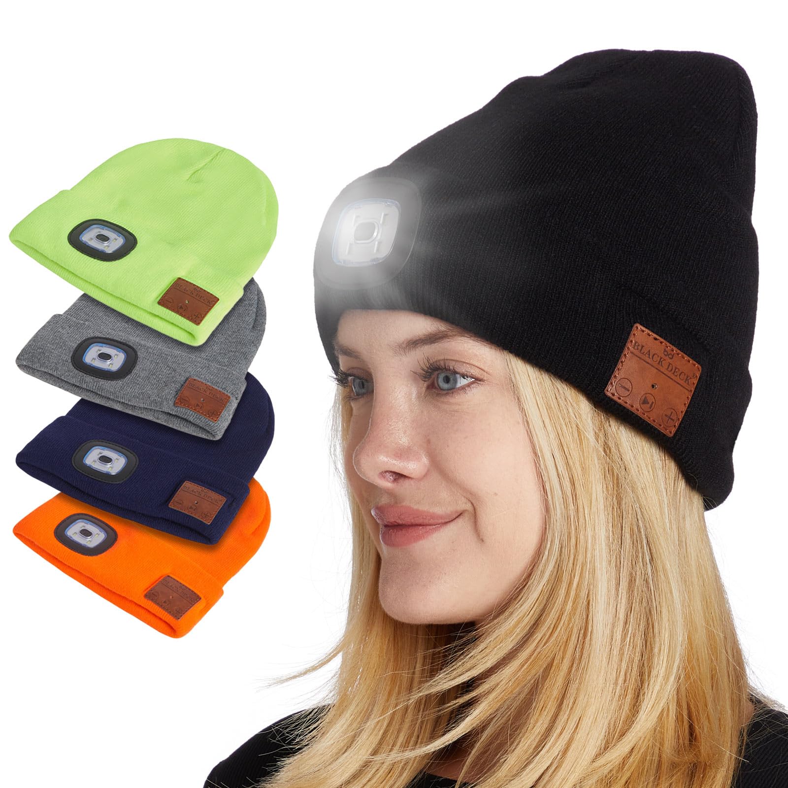 Unisex LED Bluetooth Beanie with Built-in Headphones - Wireless LED Light Up Hat for Running, Skiing & Outdoor Activities | Compatible with All Bluetooth Devices