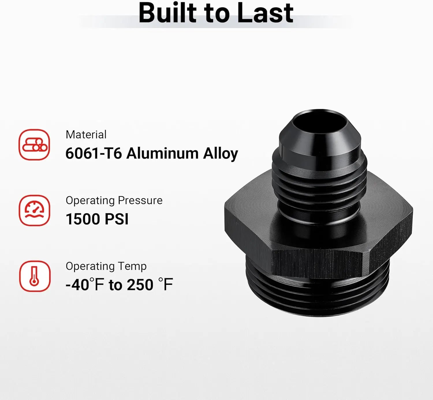 EVIL ENERGY AN Male Flare to Male Carb Carburetor Fuel Inlet Fitting Adapter - Aluminum Black Upgrade (1PC/2PC) - High Performance Fuel System Upgrade for Carbureted Engines, Hot Rods & Custom Cars
