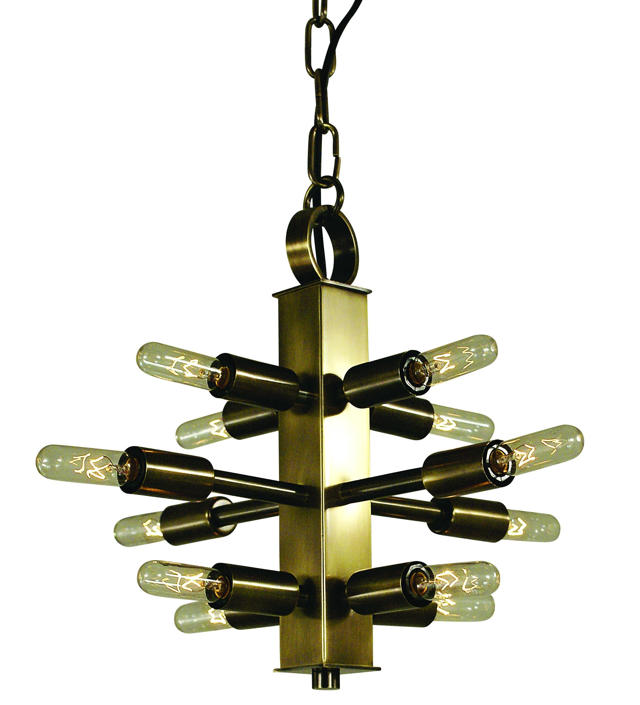 6-Light Antique Brass/Matte Black Symmetry Chandelier - Elegant Vintage Ceiling Light Fixture for Dining Room, Living Room, Bedroom, and Entryway