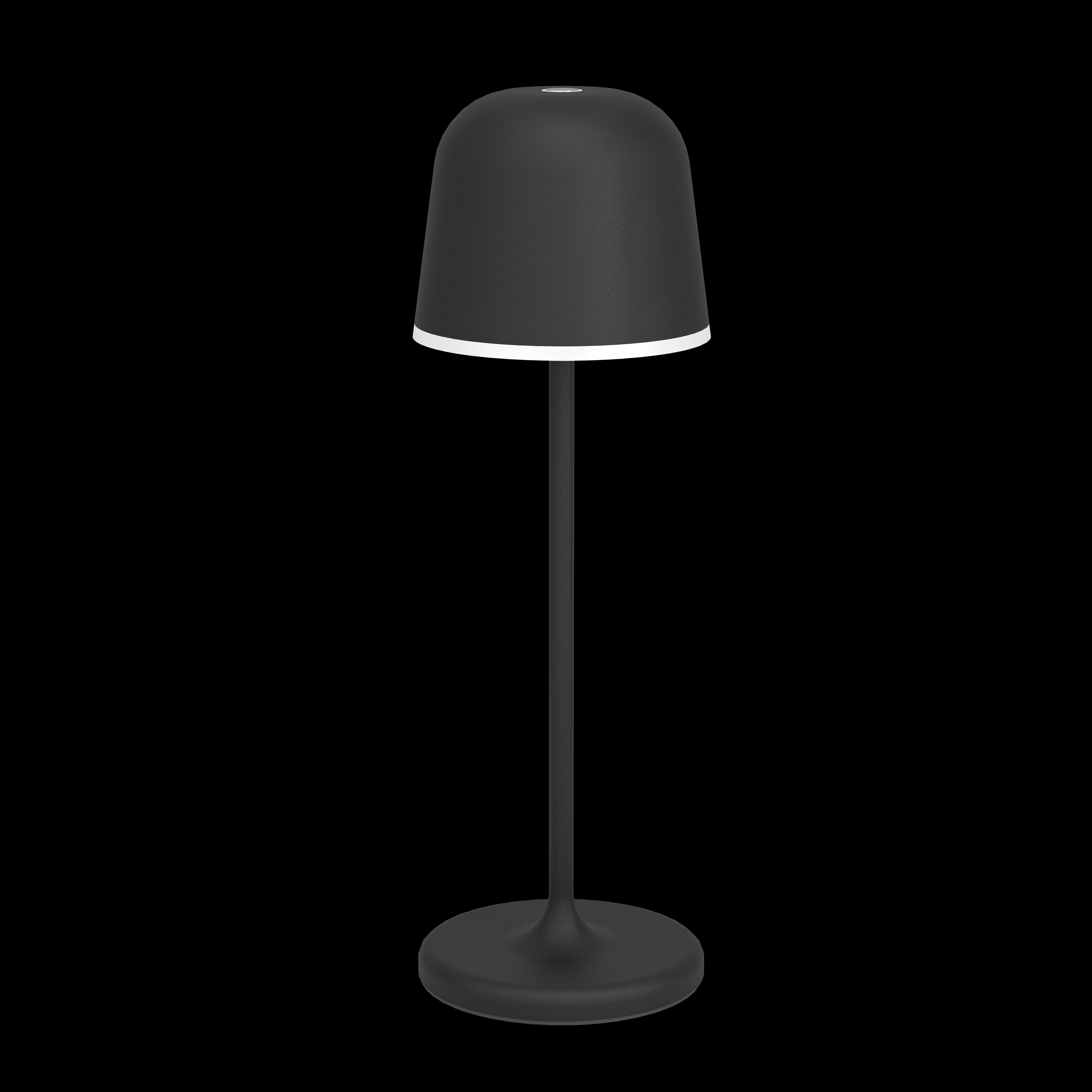 Eglo Mannera Black Cordless LED Outdoor Table Lamp - Waterproof & Dimmable for Patio, Garden, Deck, Porch Lighting