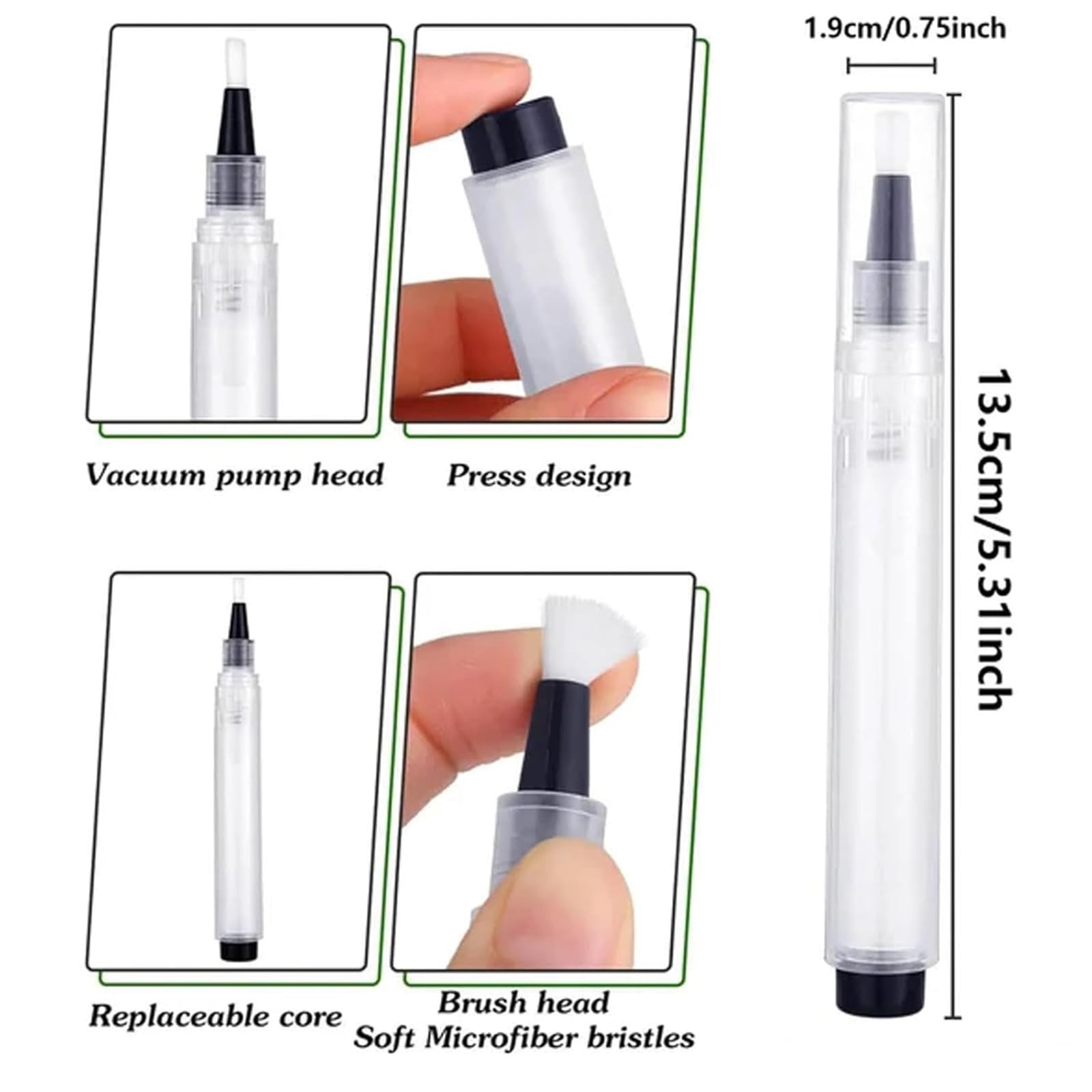 Fillable Touch Up Paint Pen Brush - 6ml Refillable Paint Pen for Walls, Cars & Furniture - Perfect for DIY Home Repairs, Auto Scratch Fixes & Small Touch Ups (5-Pack)