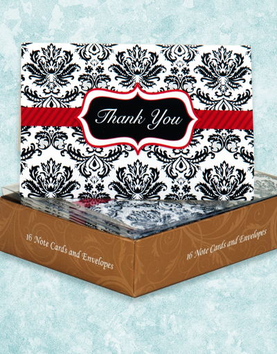 Elegant Damask Thank You Note Cards - Premium Stationery for Weddings, Birthdays & Appreciation Gifts - Perfect for Handwritten Notes & Special Occasions