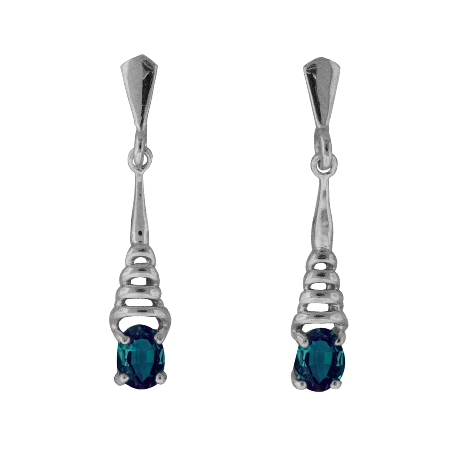 14K White Gold Natural Color Change Alexandrite Stud Earrings for Women - Perfect for Weddings, Parties & Special Occasions