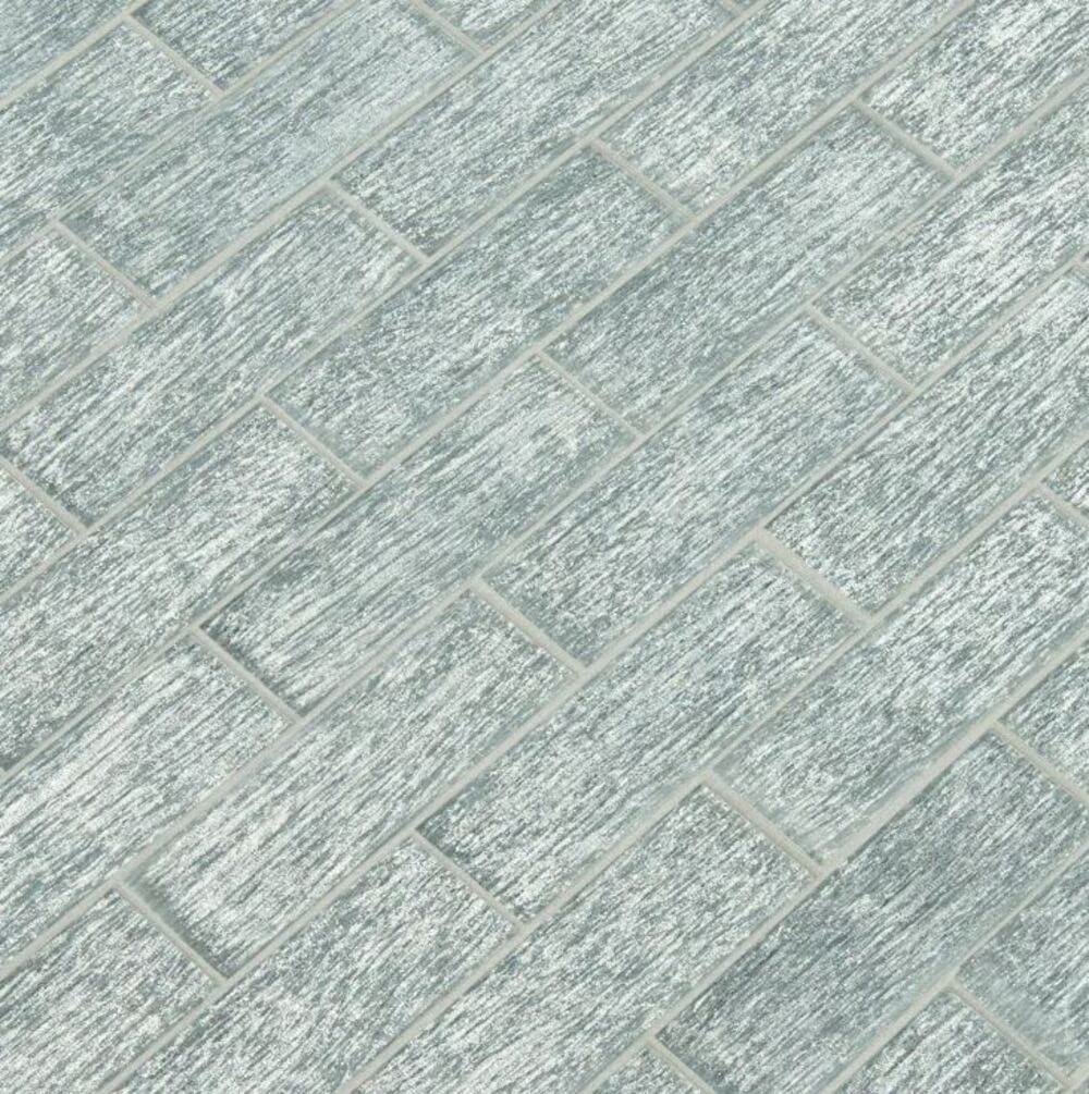 TDMS-CHL-135 Glitter Silver Textured 2x6 Inch Glass Mosaic Wall Tile - 5 Sheet Pack Set for Kitchen Backsplash, Bathroom Decor, Accent Wall & Home Improvement Projects