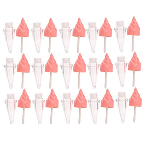 FOMIYES 15Pcs Ice Cream Shaped Lip Gloss Bottles with Wand - Refillable Empty Lip Gloss Tubes for Lipstick & Lip Balm Samples (Pink) - Perfect for DIY Beauty, Makeup Artists & Home Cosmetic Storage