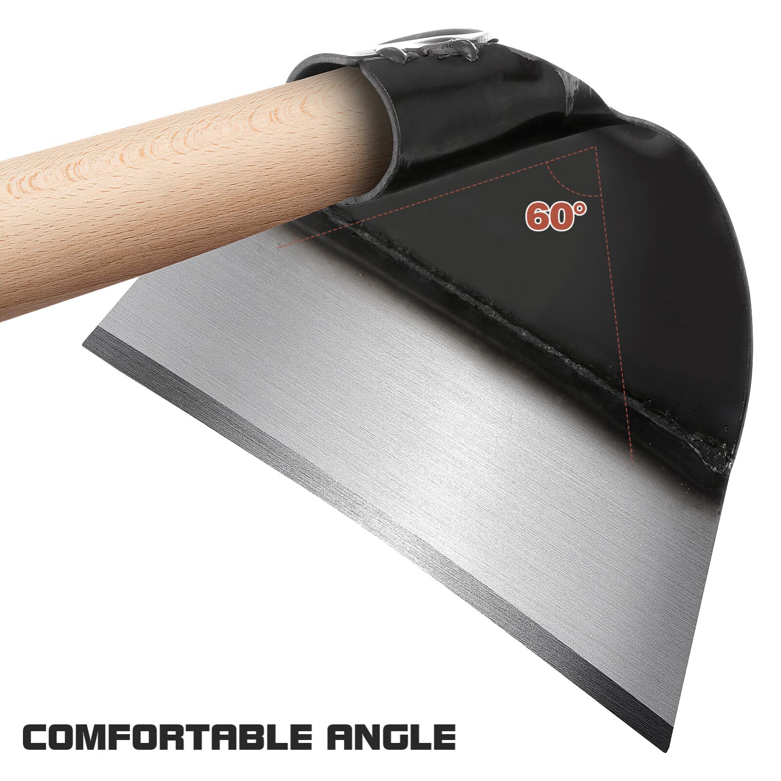 DOITOOL Heavy Duty Garden Hoe Head - Round Eye Weeding & Digging Tool for Agriculture, Farming, and Gardening - Perfect for Removing Grass, Planting, and Soil Cultivation in Home Gardens and Farm Fields