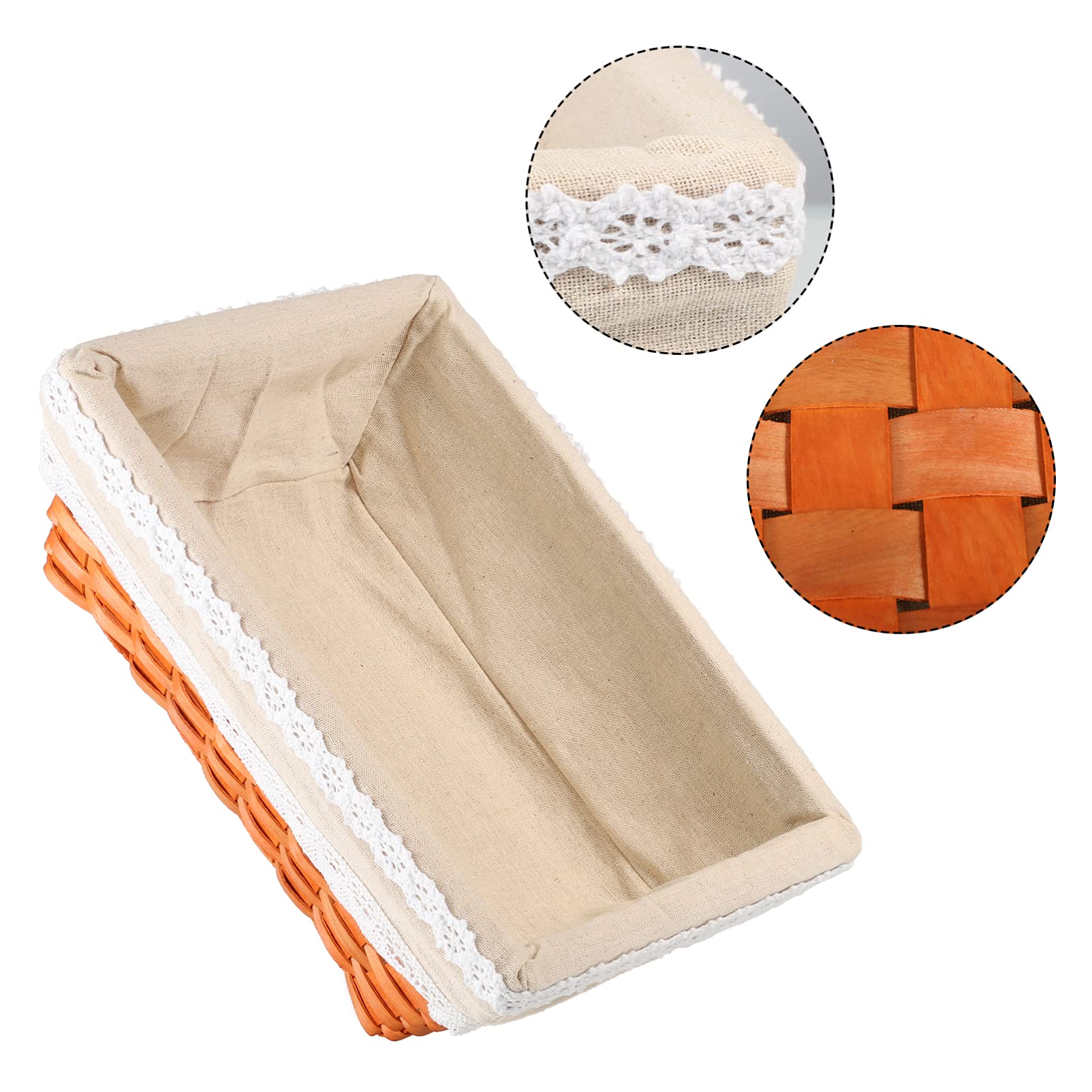 PRETYZOOM Woven Rattan Storage Basket - Hanging Planter, Bread Proofing Bowl, Toilet Tray & Desktop Organizer with Liner | Perfect for Kitchen, Bathroom & Home Decor