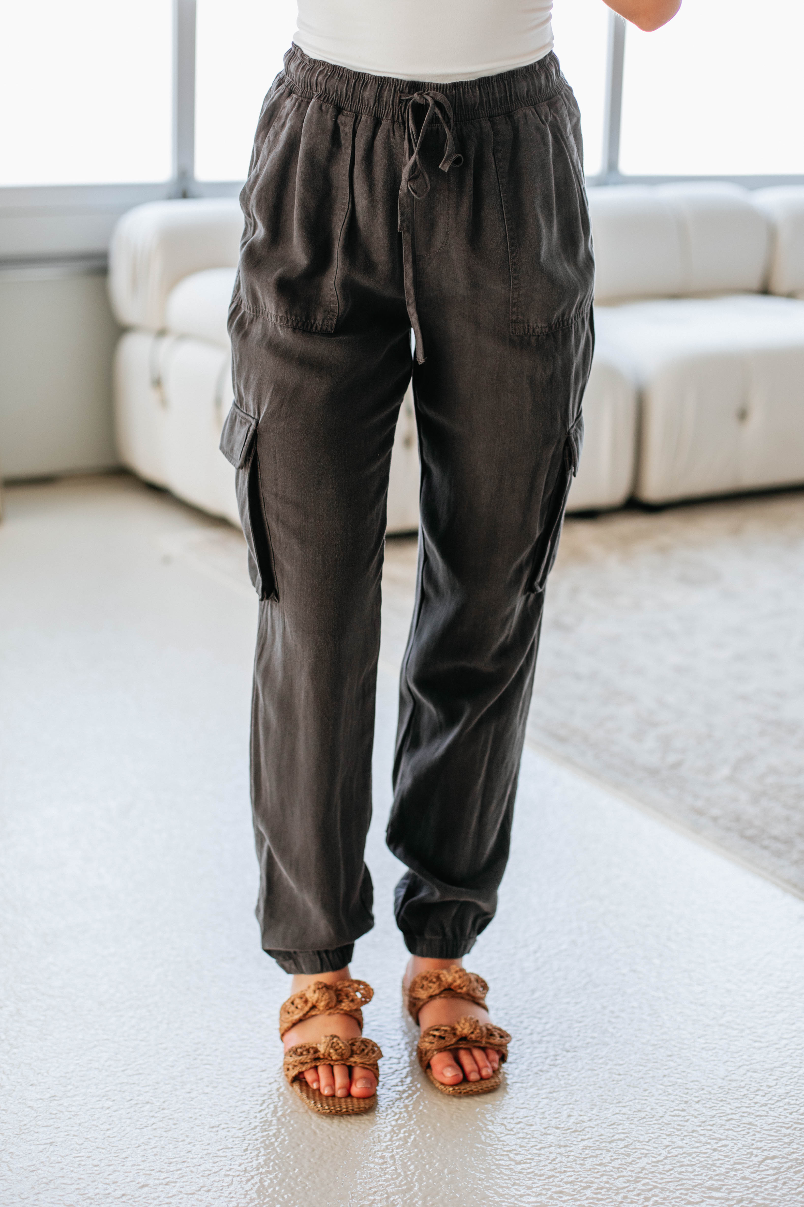 Bodie Cargo Joggers for Men - Comfortable Stretch Pants with Multiple Pockets, Charcoal Gray - Perfect for Workout, Hiking, and Casual Wear