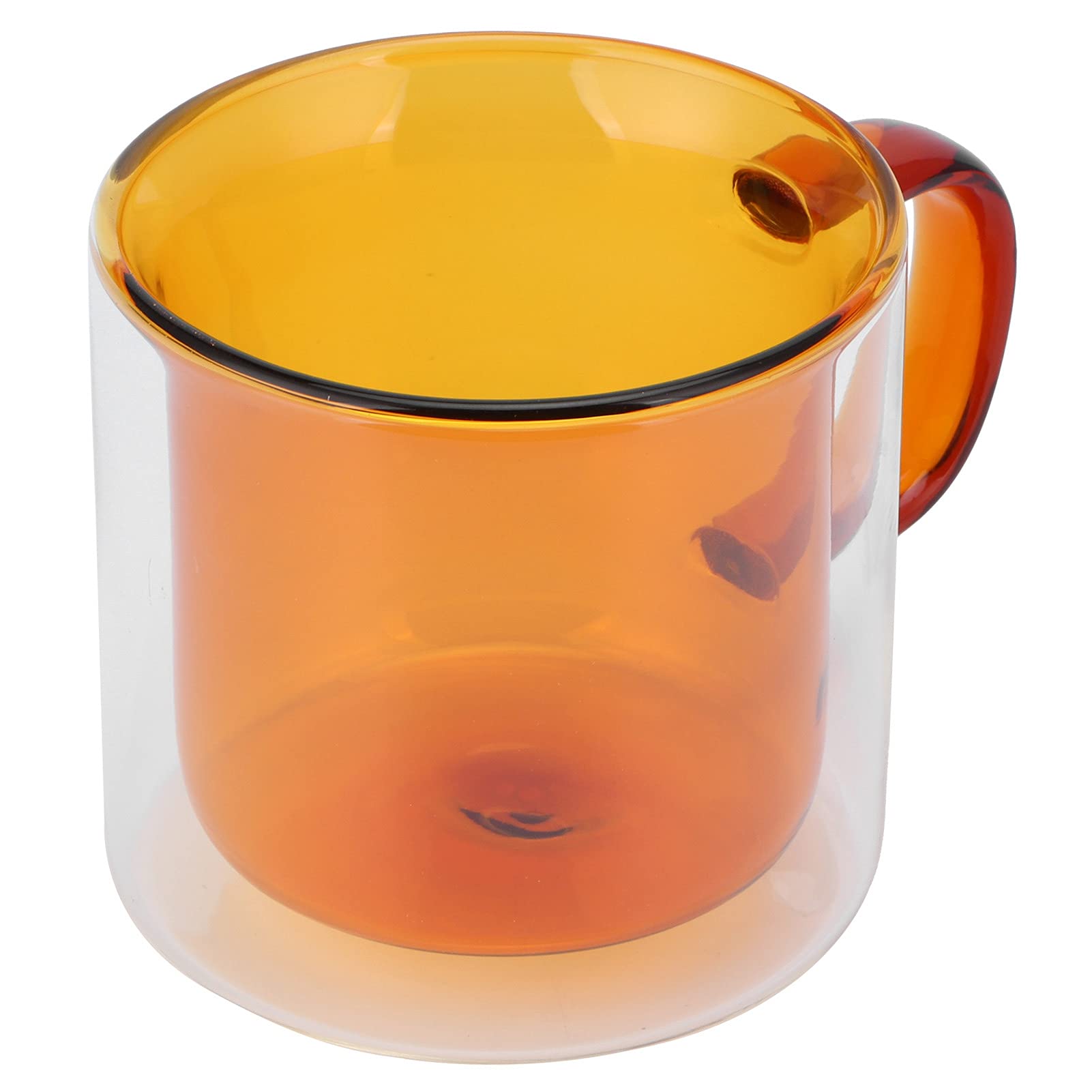 Premium 250ml Borosilicate Glass Coffee Mug - Double Wall Insulated Handmade Tea Cup for Hot & Cold Drinks - Perfect for Home, Office or Gifts (Yellow) - Enjoy Your Morning Coffee, Afternoon Tea or Late Night Milk