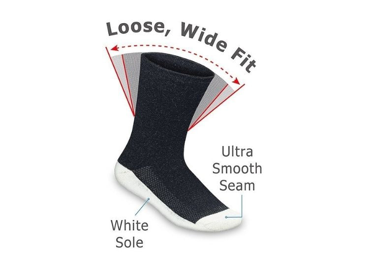 Comfortable Diabetic Socks for Men & Women - Breathable Black Dress & Casual Socks - Perfect for Daily Wear, Work, and Travel