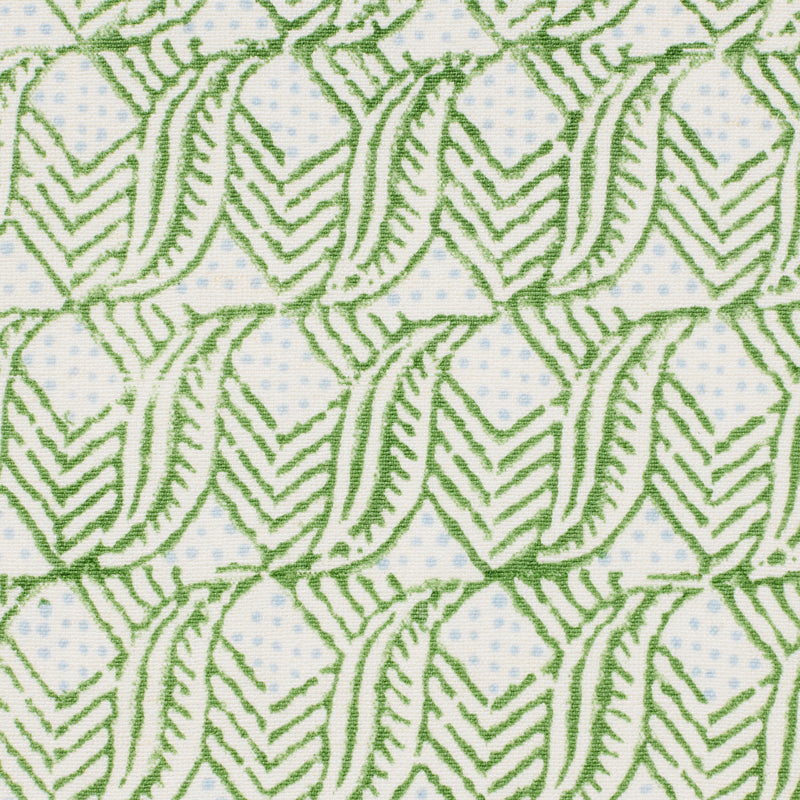Handmade Indian Leaf Block Printed Cotton Fabric - Blue & Green Design for Home Decor, Clothing & DIY Crafts