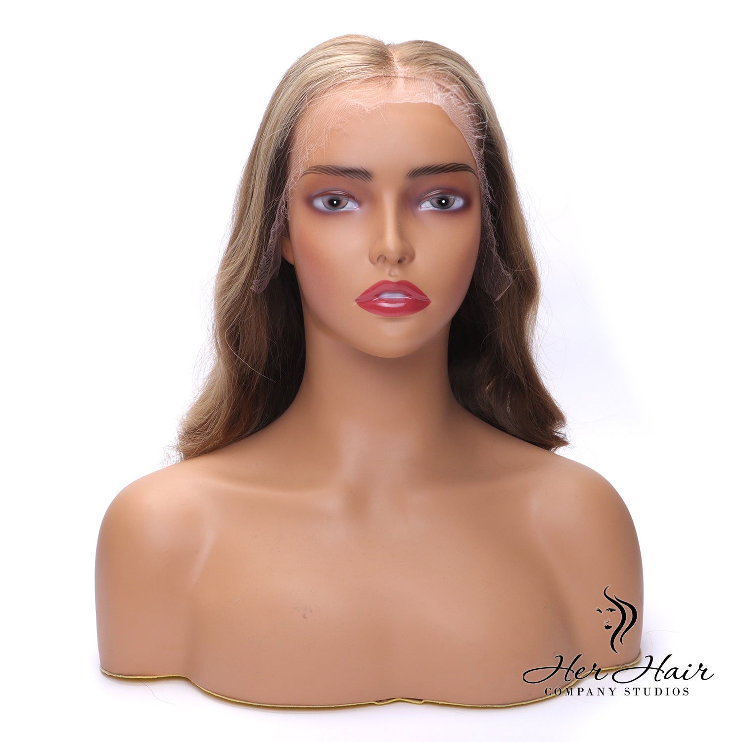 Honey Blonde with Dark Roots Synthetic Wig - Natural Looking Hairpiece for Everyday Wear & Cosplay