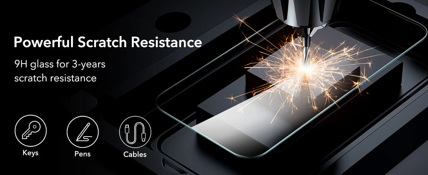 ESR iPhone 16 Pro Max Screen Protector - 9H Hardness HD Clear Tempered Glass for Ultimate Protection - Perfect for Everyday Use, Gaming & Outdoor Activities