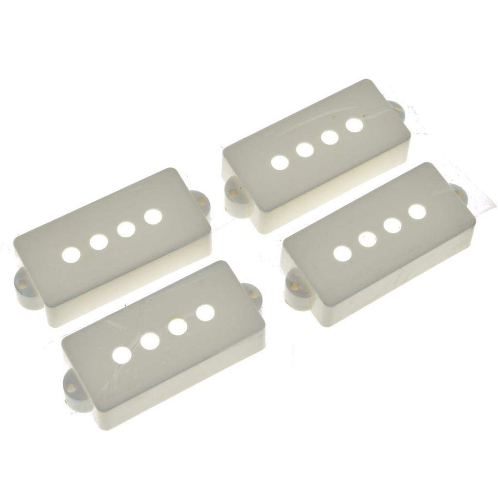 Dopro 4-Pack White Precision Bass Pickup Covers for 4-String P Bass - Perfect for Recording, Live Performances & Guitar Protection