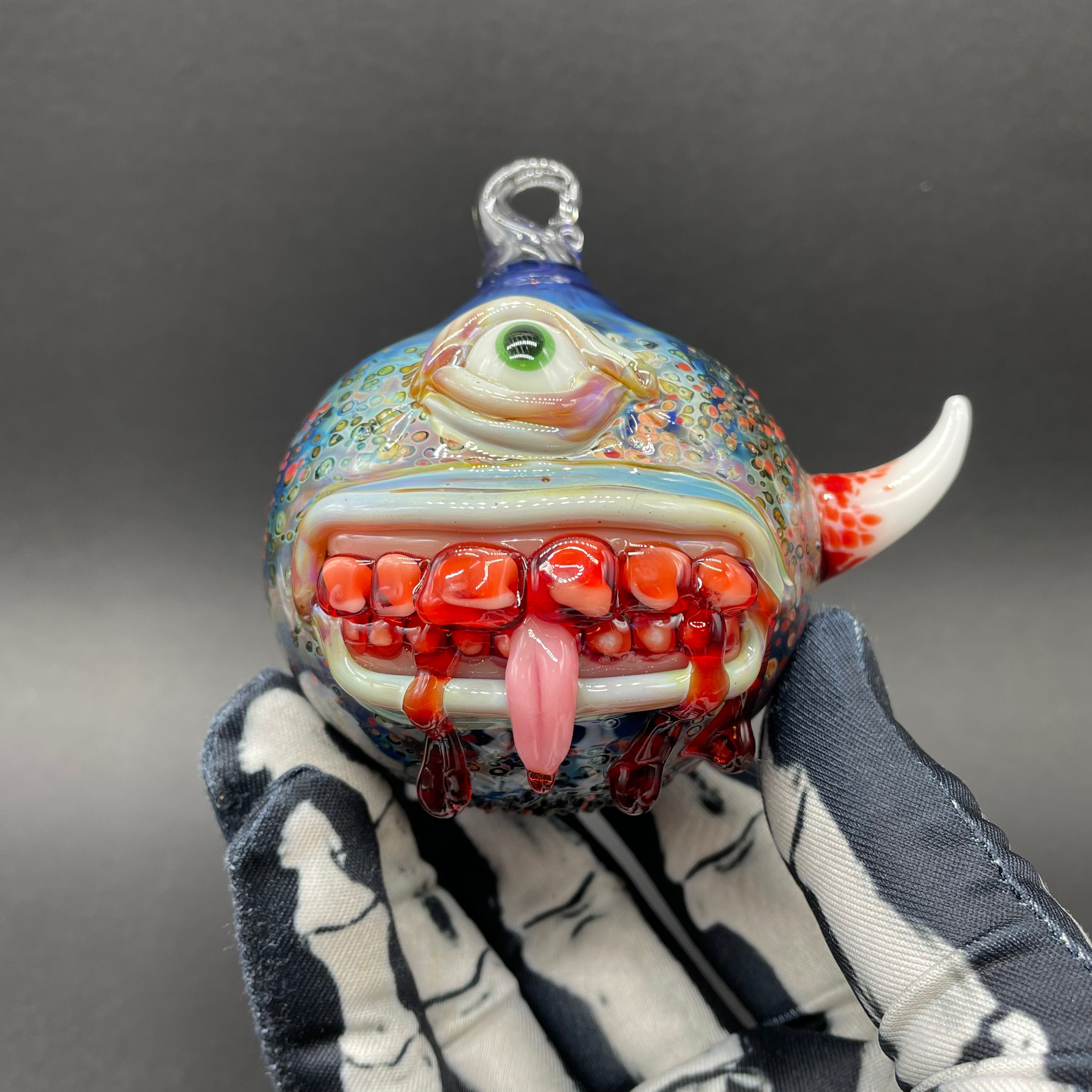 Beware I Bite Halloween Ornament - Funny Scary Decor for Halloween Party, Home, Office & Outdoor Decorations