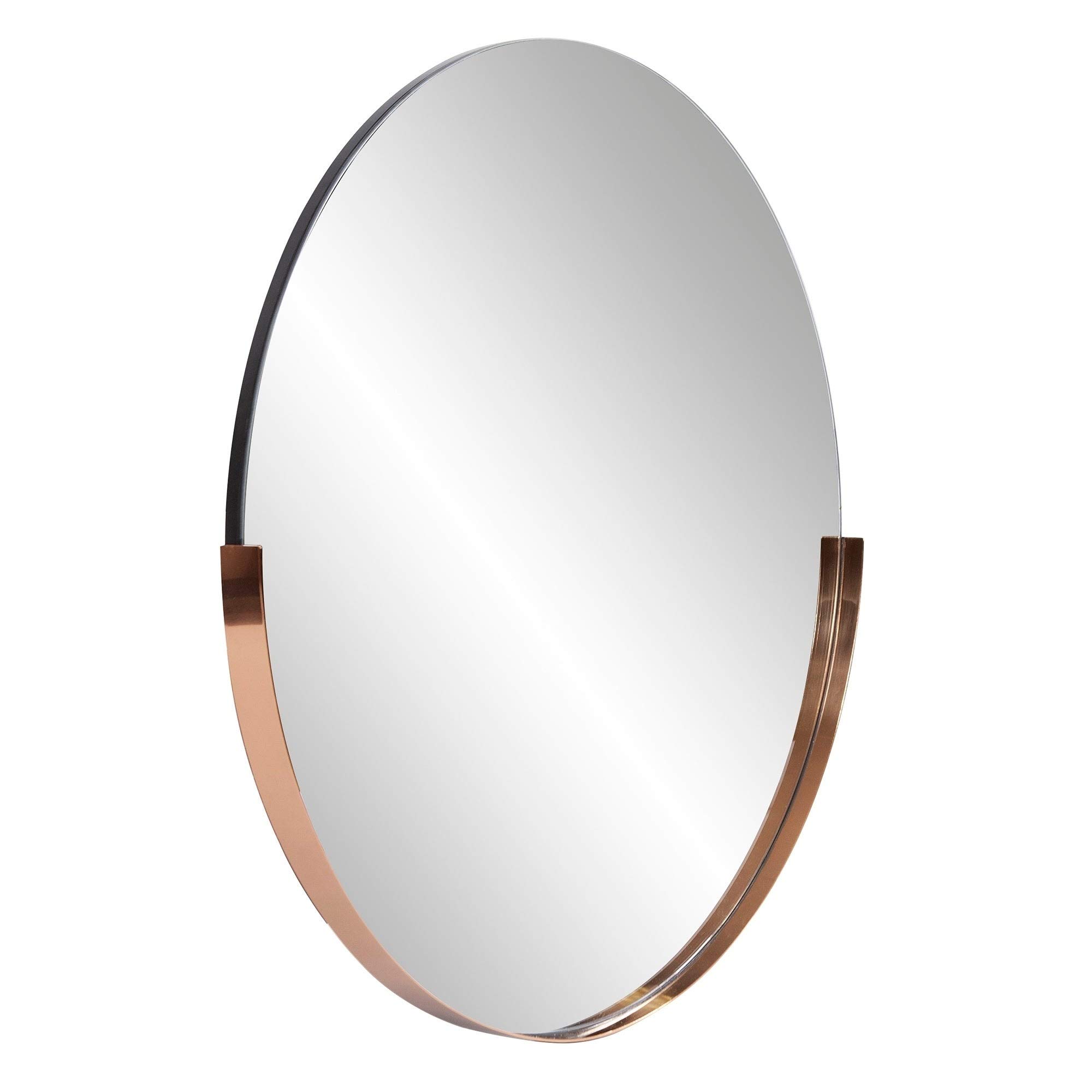 Round Rose Gold Mirror with Beveled Glass Edge - Elegant Wall & Vanity Mirror for Home Decor, Makeup, and Dressing Room
