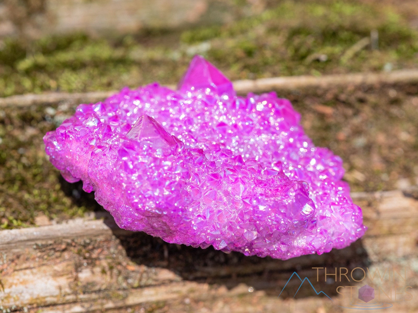 Natural Aura Quartz Crystal Cluster - Ruby Pink Rainbow Quartz for Healing, Meditation & Spiritual Growth | Metaphysical Decor, Home & Office Decoration (R0593)