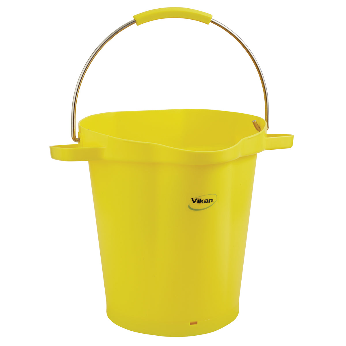 Vikan 5 Gallon Bucket with Stainless Steel Handle - Heavy Duty Plastic Pail for Home, Garden, and Industrial Use - Perfect for Water Storage, Cleaning, Paint Mixing, and DIY Projects (1-Pack)