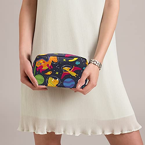 Senya Colorful Dinosaur Cosmetic Bag with Zipper - Cute Makeup Pouch & Travel Toiletry Organizer for Women | Perfect for Travel, Gym, and Daily Essentials Storage