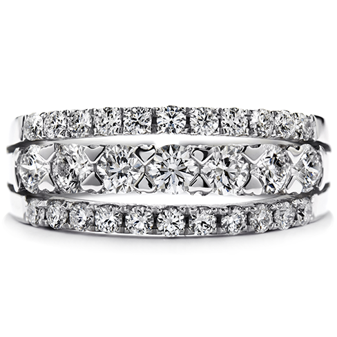 Hearts On Fire Diamond Ring for Women - 14K White Gold Right Hand Ring with Sparkling Round Cut Diamonds | Perfect for Anniversary, Engagement, or Everyday Elegant Wear